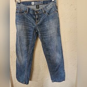 Mossimo Boyfriend Premium Denim Jeans Distressed Low Rise Size 2R